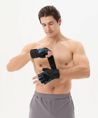 Перчатки для фитнеса Star Fit WG-201, черный\синий
