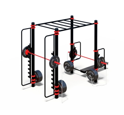 Уличный комплекс для воркаута WORKOUT-FIT - 05 с штангой для жима лежа и приседаний Stecter