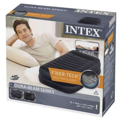 Надувная кровать Intex Premaire Elevated Airbed 137х191х46см, встроенный насос 220V 64904