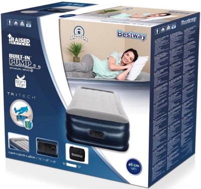 Надувная кровать Bestway Tritech 191х97х46 см, встроенный электронасос 67628