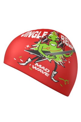 Силиконовая шапочка Mad Wave Happy New Year M0554 66 0 05W Красный