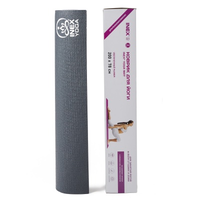 Коврик для йоги 200x78x0,6 см Inex Yoga Mat 200 IN\RP-YM6CG-L темно-серый