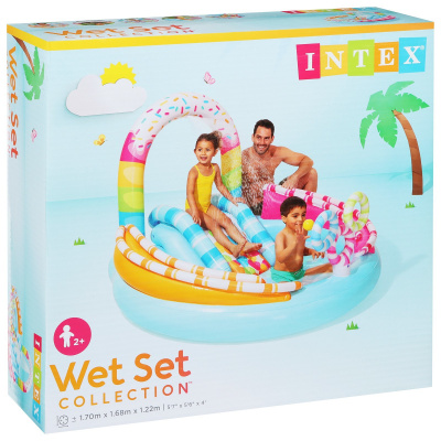 Надувной детский бассейн Игровой центр Candy Fun 170х168х122 см Intex 57144