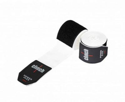 Бинты боксерские 350см Clinch Boxing Hand Wrap Power Flex C239 белый длина 3.5 м