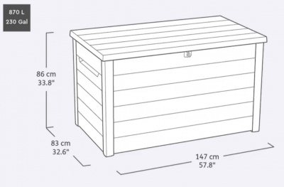 Сундук Деко 870л, светло-коричневый (Deco deck 870 L Ashwood)