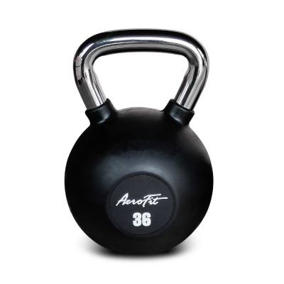Гиря обрезиненная с хромированной рукояткой 6кг Aerofit AFBK6 черный