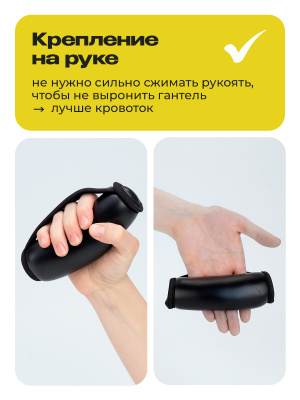 Гантели мягкие 2шт по 0,5кг PROIRON Г2005МЧ черный