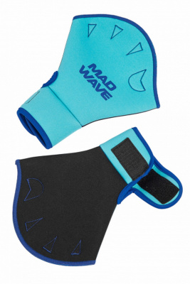 Акваперчатки Mad Wave Aquafitness gloves M0829 бирюзовый
