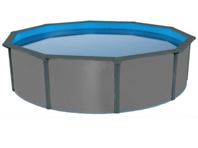 Морозоустойчивый бассейн Poolmagic Anthracite круглый 550x130 см комплект оборудования Premium