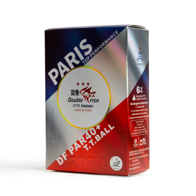 Мяч для настольного тенниса Double Fish Paris 2024 Olympic Games 3*** PAR40+ ITTF Approved, 6шт