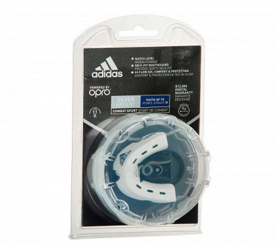 Капа одночелюстная Adidas adiBP32 Opro Silver Gen4 Self-Fit Mouthguard белая