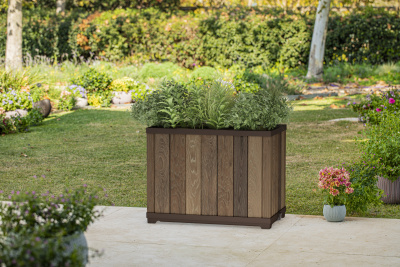 Кашпо-грядка прямоугольное высокое, темный кофе DECO RECTANGLE TALL PLANTER
