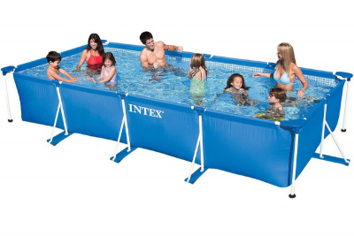 Каркасный бассейн прямоугольный 450х220х84см Intex Rectangular Frame 28273
