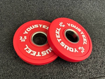 Диск 2,5кг, полиуретановый, тренировочный, красный YouSteel