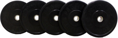 Диск для штанги каучуковый, черный, d51 20кг Profi-Fit
