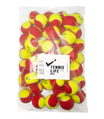 Детские мячи для тенниса 48 шт Tennis Life TL-RED красно-желтый