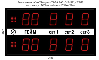 Табло для тенниса Импульс 710-L2xD10x5-S2