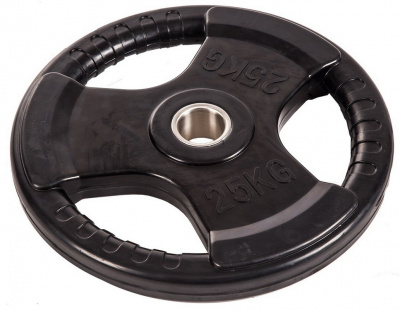 Диск обрезиненный черный 3 Handle D51мм 25кг Profi-Fit