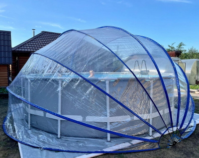Круглый купольный тент павильон d500см Pool Tent для бассейнов и СПА PT500-G серый