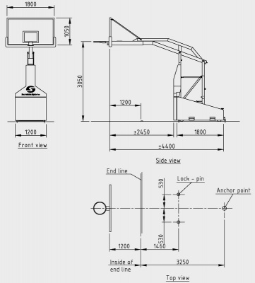 Ферма (стойка) баскетбольная Super SAM 245 Schelde Sports 910-S6.S0810 1612010