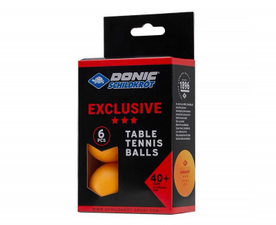 Мячики для н\тенниса 3* 40+ Donic EXCLUSIVE 6 штук 658038E оранжевый