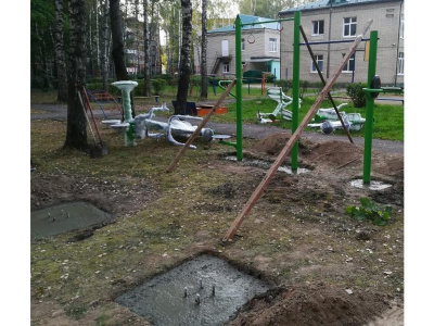 Каркас для заливки бетонной смеси (ежик) для монтажа уличных тренажеров