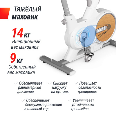 Велотренажер UnixFit MV-500T (15,6 TFT') Wood MBMV500TW