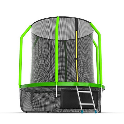 Батут с внутренней сеткой и лестницей EVO Jump Cosmo 6ft + нижняя сеть, зеленый
