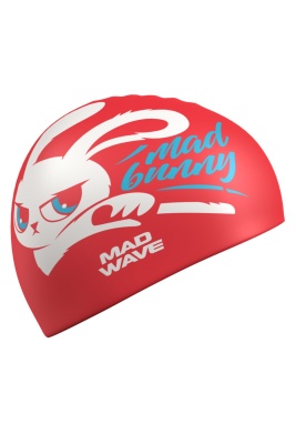 Юниорская силиконовая шапочка Mad Wave Bunny M0574 15 0 00W Красный