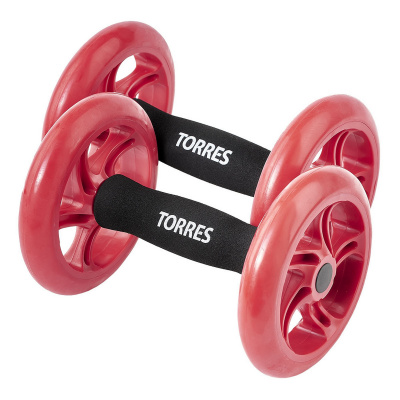 Ролики для пресса Torres металл, пластик, нескользящий протектор PL52215 красно-черный