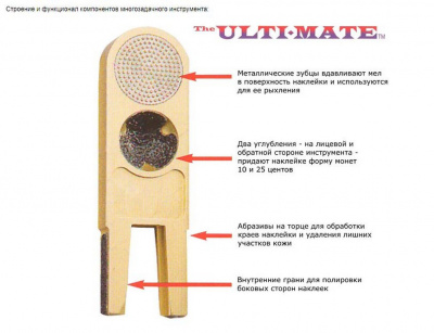 Инструмент для обработки наклейки Ulti-Mate Cue Tip Tool 04251 бронза, 1 шт.