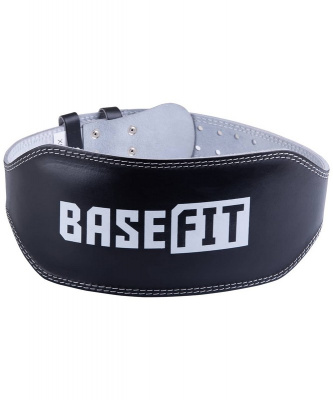 Пояс атлетический BaseFit SU-303 6 дюймов, пресс-кожа, черный