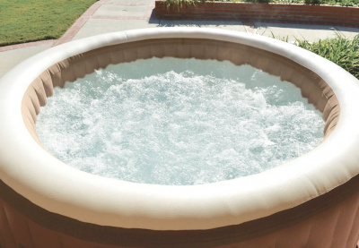 СПА-бассейн Bubble Massage 165/216х71см, 1098л., круглый с круговым пузырьковым массаж Intex 28428