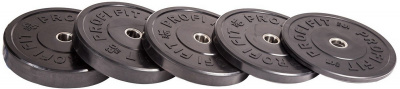 Диск для штанги каучуковый, черный, d51 10кг Profi-Fit
