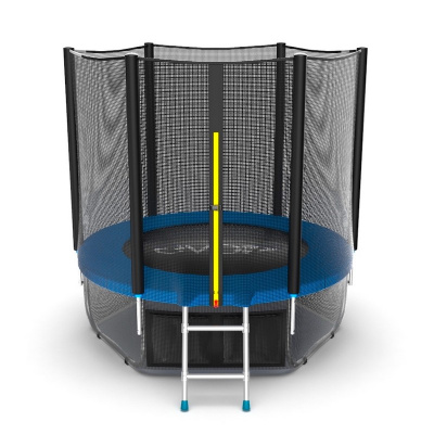 Батут с внешней сеткой и лестницей EVO Jump External 6ft+ нижняя сеть, синий