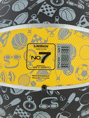 Мяч баскетбольный Larsen Style Black\Yellow p.7
