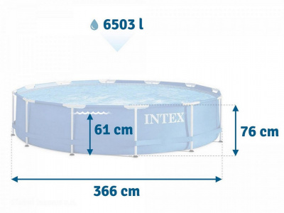 Каркасный бассейн круглый 366x76cм Intex Metal Frame 28212