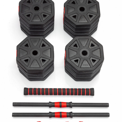 Гантели гексагональные разборные с грифом, 50кг (2х25) VictoryFit VF-DН500