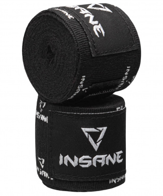Бинт боксерский Insane PRINT, хлопок/нейлон, черный, 3,5 м