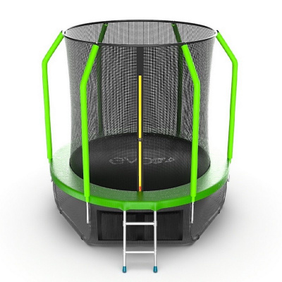 Батут с внутренней сеткой и лестницей EVO Jump Cosmo 6ft + нижняя сеть, зеленый