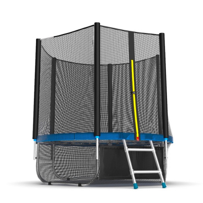 Батут с внешней сеткой и лестницей EVO Jump External 6ft+ нижняя сеть, синий