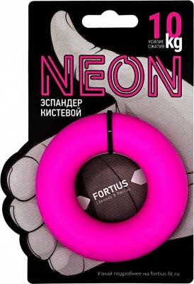 Эспандер кистевой 10 кг Fortius Neon H180701-10FP розовый