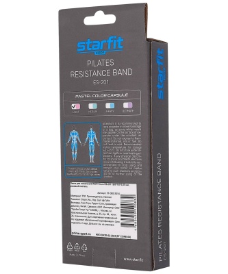 Лента для пилатеса Star Fit 120х15х0,35 см ES-201 розовый пастель