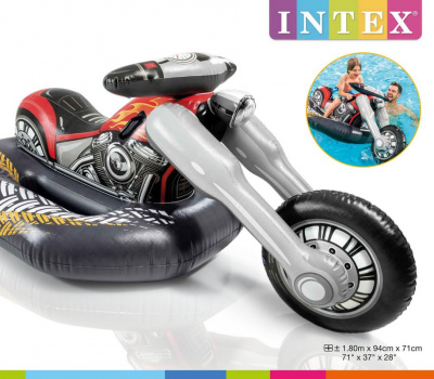 Надувной плотик Мотоцикл 180х94х71 см, от 3 лет Intex 57534