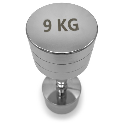 Гантель круглая хромированная 9 кг UnixFit PRO DBRND9PCEx2 2 шт