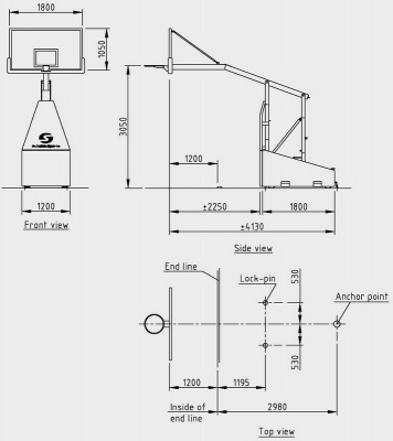 Ферма (стойка) баскетбольная SAM 225 Club Schelde Sports 910-1612030 (910-S6.S0830)