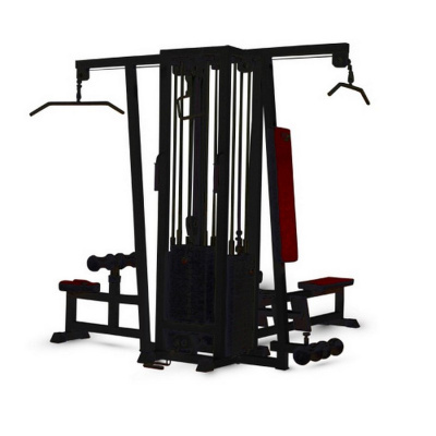 Мультистанция 4-х позиционная с одинарной блочной рамкой MB Barbell МВ 3.16.1