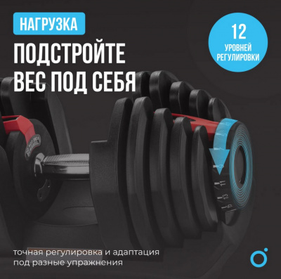 Гантель регулируемая 40кг Oxygen Fitness FLEXER_40