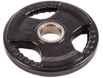 Диск обрезиненный черный 3 Handle D51мм 5кг Profi-Fit