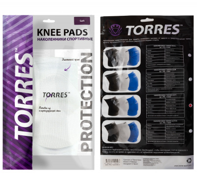 Наколенники спортивные, нейлон, ЭВА Torres Soft PRL112222-01 белый